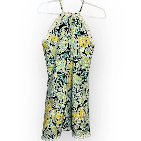 Crown & Ivy Halter Cayo Coco Signature Mini Dress Womens 8 Multicolor Tropical - Picture 3 of 15